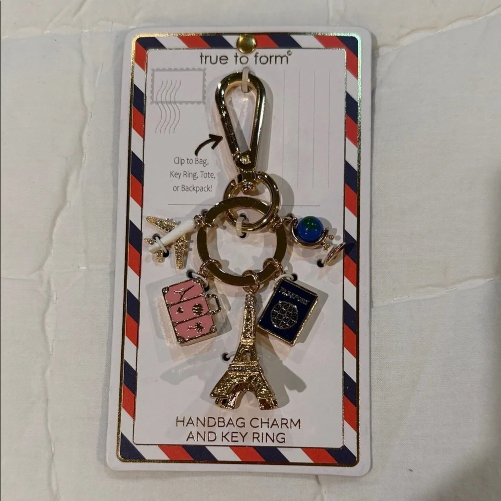True to Form Gold Eiffel Handbag Charm and Key Ring